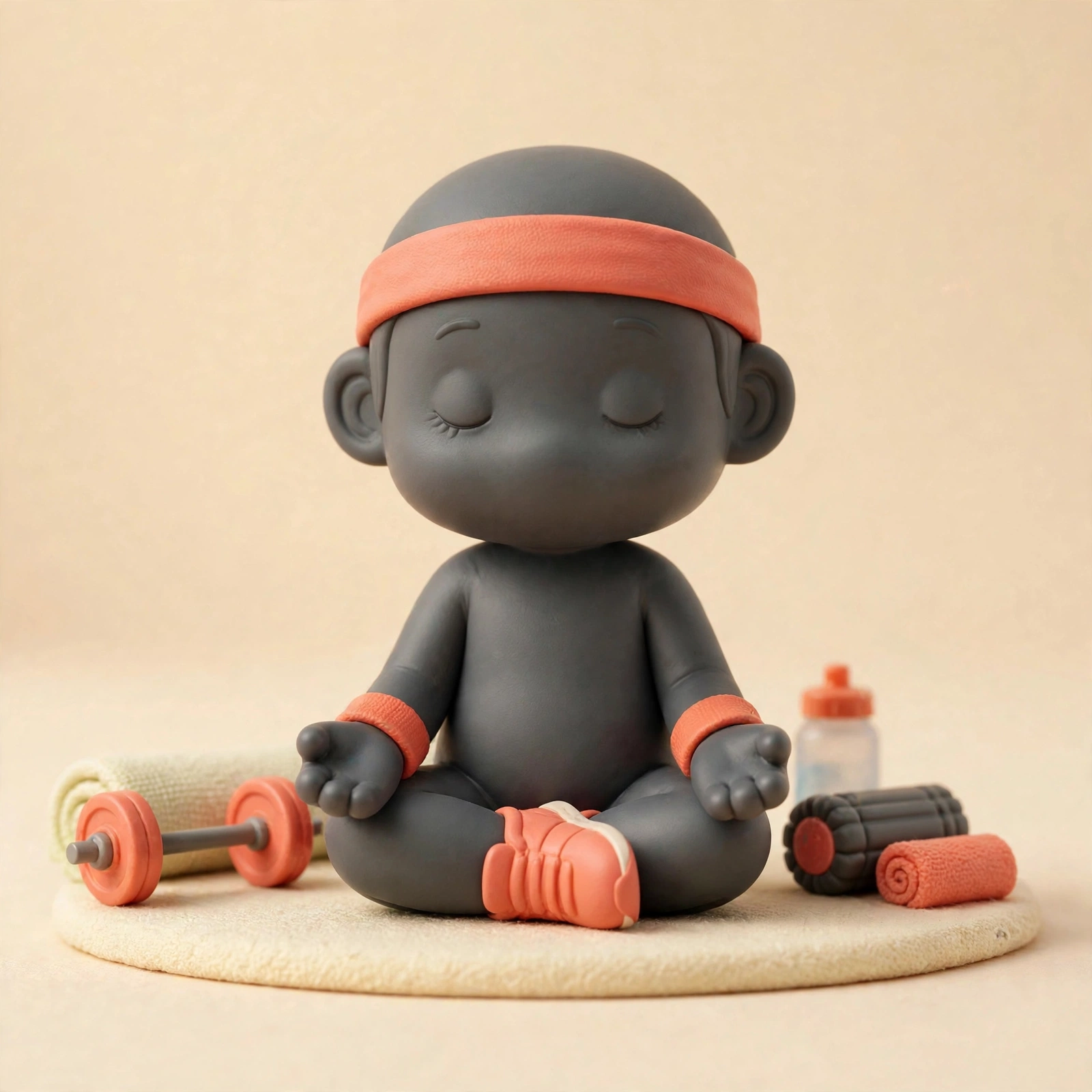 Yuki meditating, breathing slowly